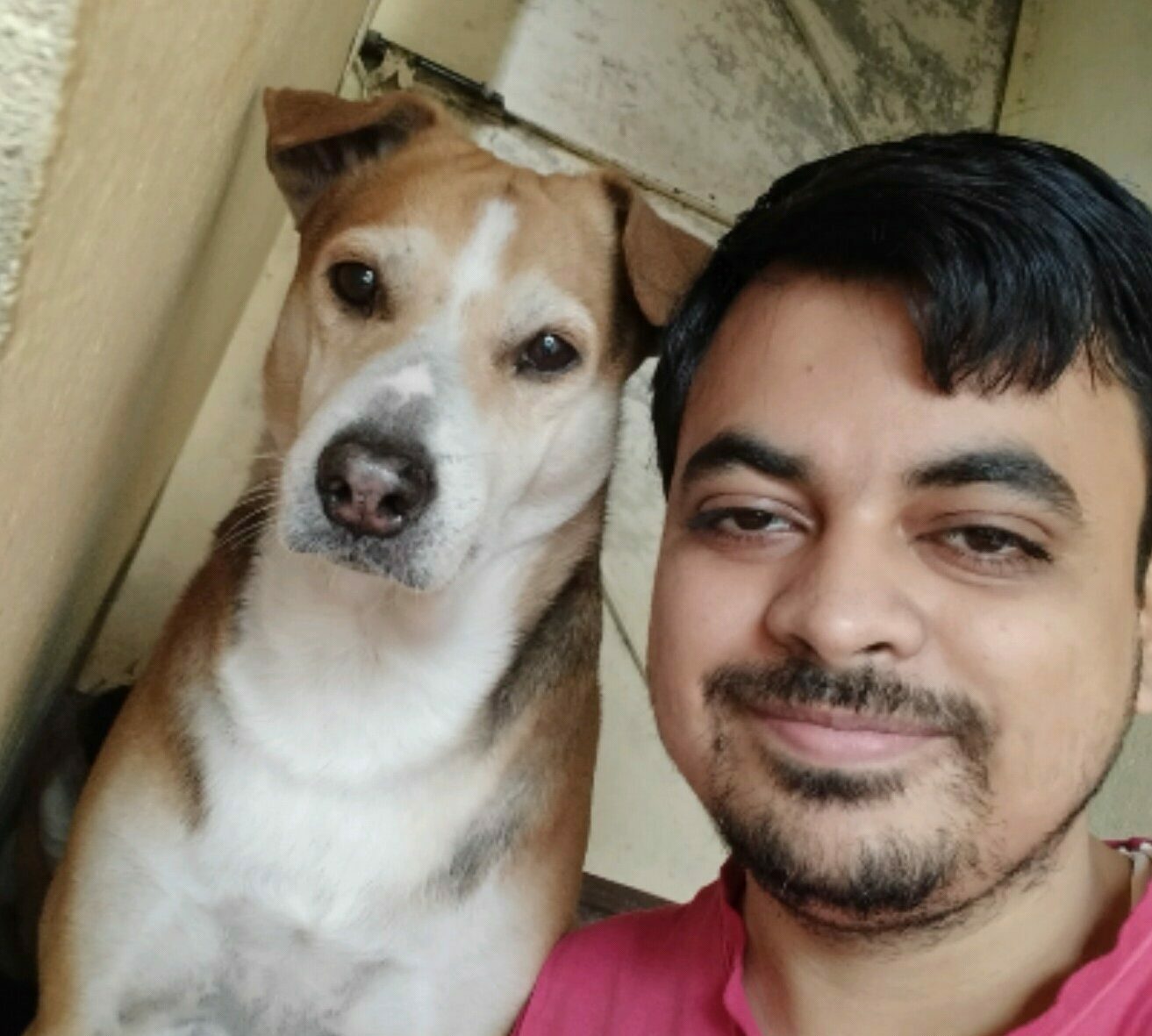 Kaustav & his dog in India