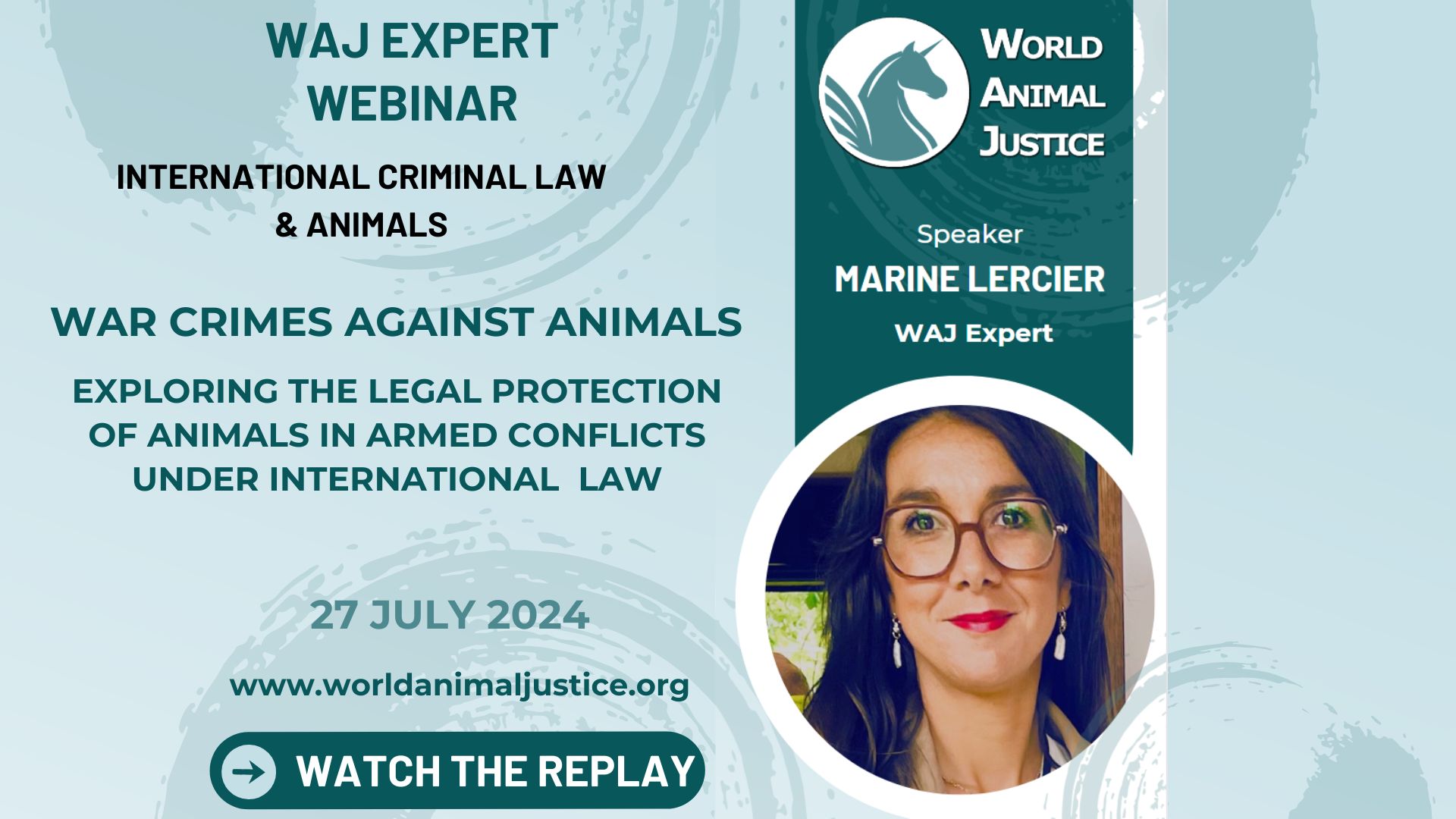 Replay-WAJ Webinar-Marine Lercier-War crimes animals-27 July 2024