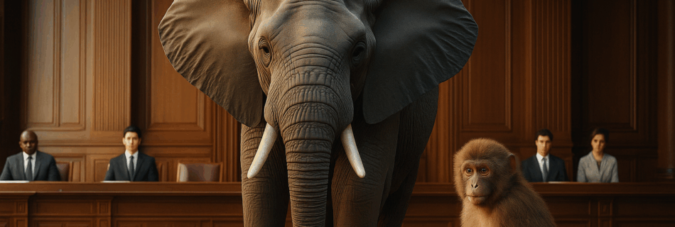 Elephant & Monkey in Courtroom-Animal rights