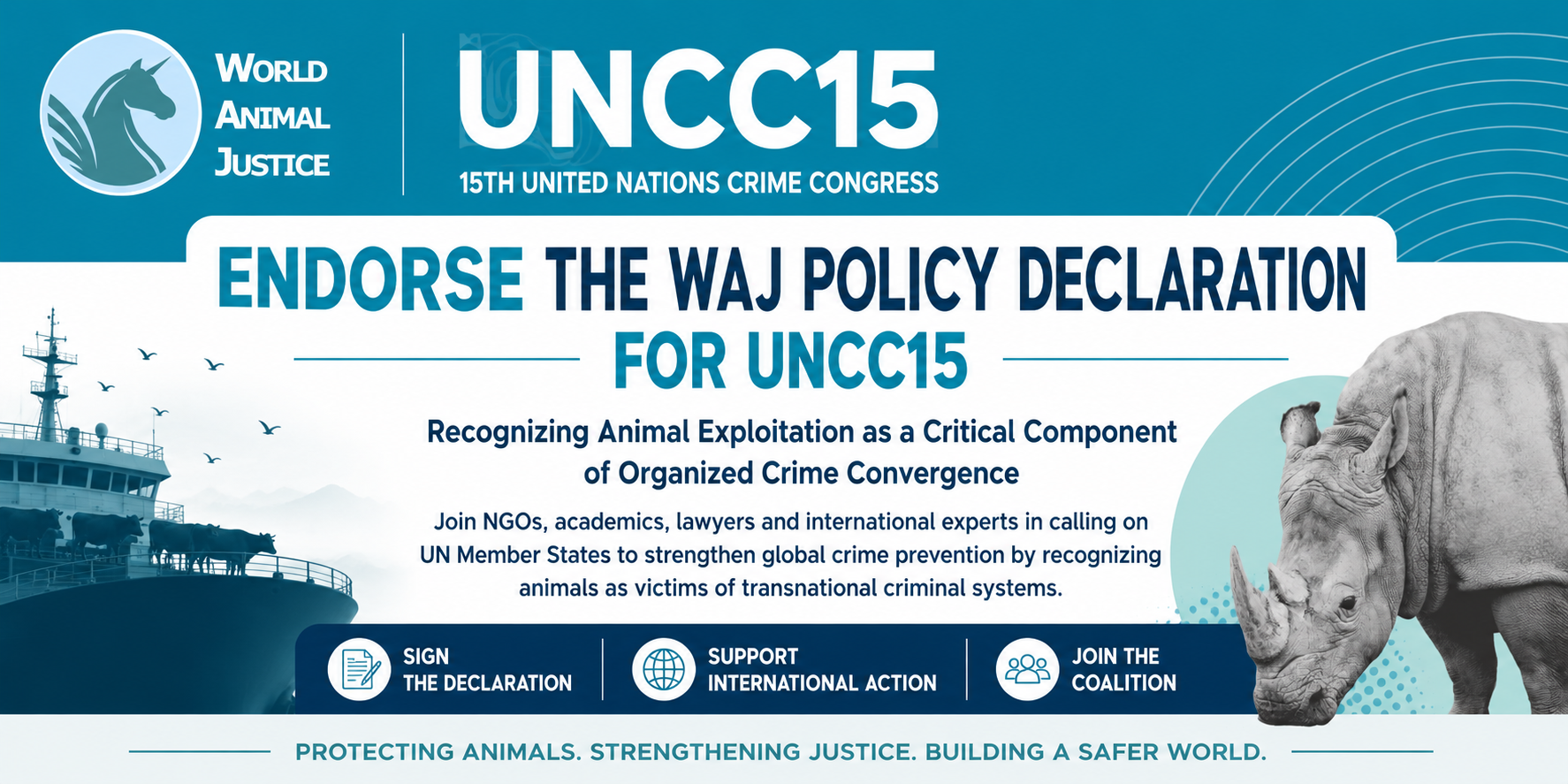 Endorse WAJ Policy Declaration for UNCC15